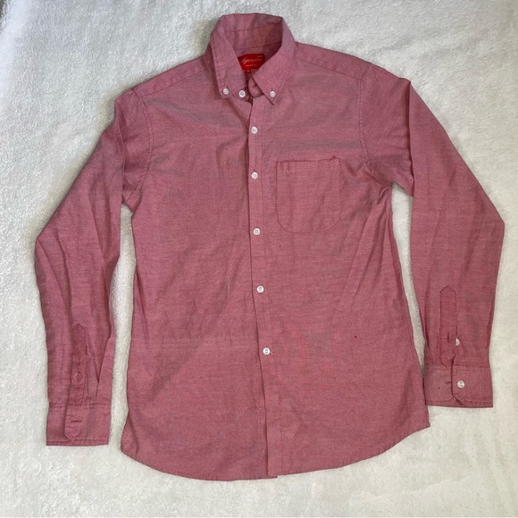 Supreme Tops - Supreme Red Gingam Long Sleeve Button Cuffes Button Front Shirt